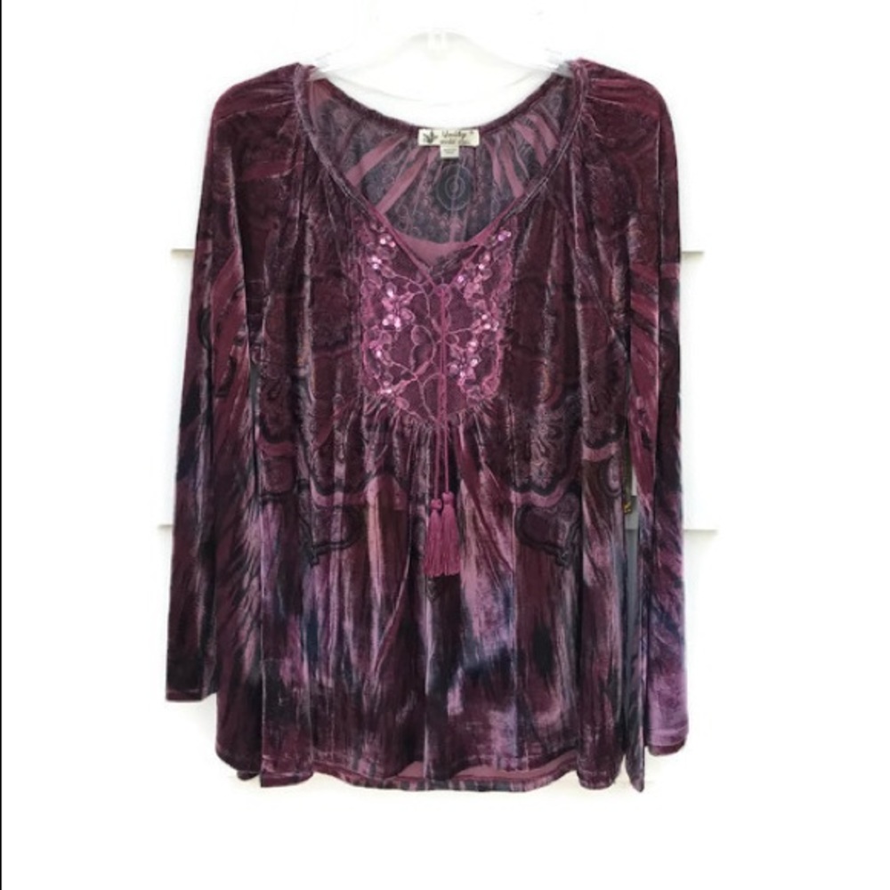 Unity World Wear Tunic Top Peasant Paisley Boho